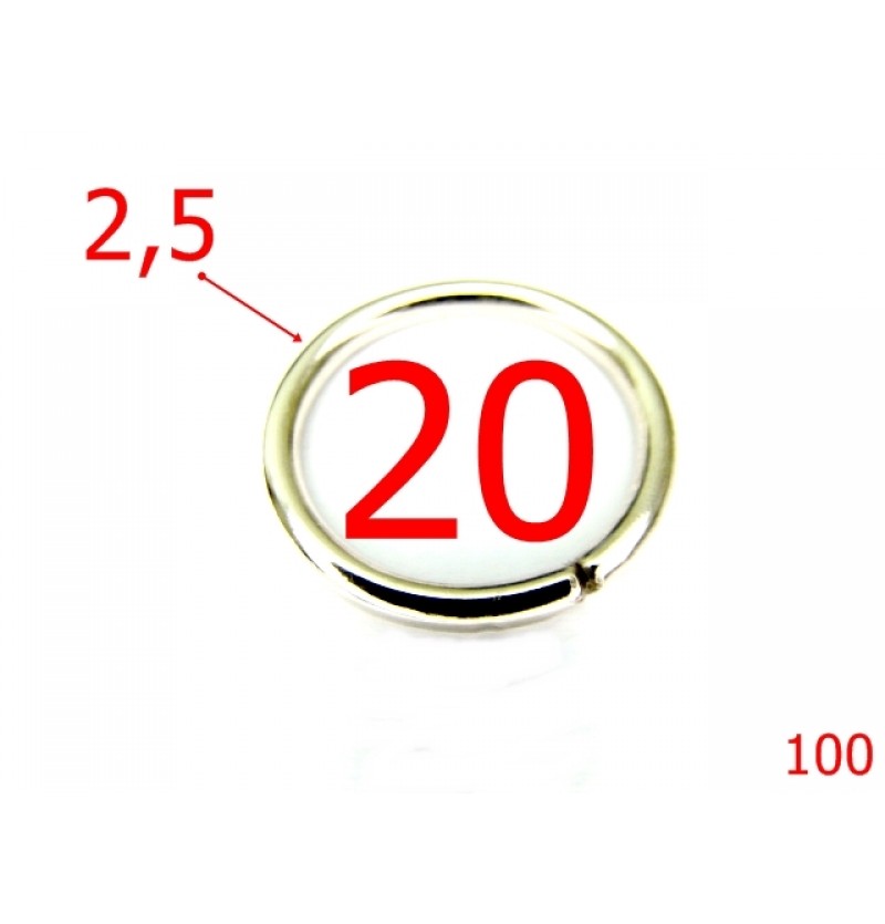 100/INEL ROTUND 2  CM-20-mm-2.5-nichel---4D7-4B7-4B1--H12