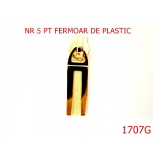 1707G/CURSORI FERMOAR PLASTIC NR 5/ LIGHT GOLD-nr 5-mm---gold-----Z18