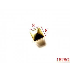 1828G/ORNAMENT PIRAMIDAL 8MM/GOLD-8x8-mm---GOLD---AK21