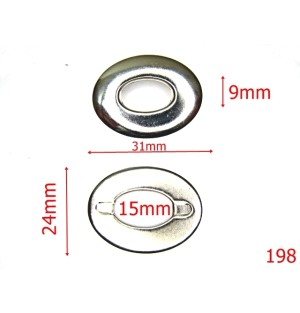 198/OCHET OVAL 31 X25-31X9-mm---nichel-----