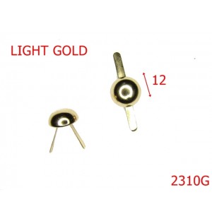 2310G/PICIORUSE  SEMISFERICE 12 MM/OTEL/GOLD LIGHT-12-mm---gold light-----