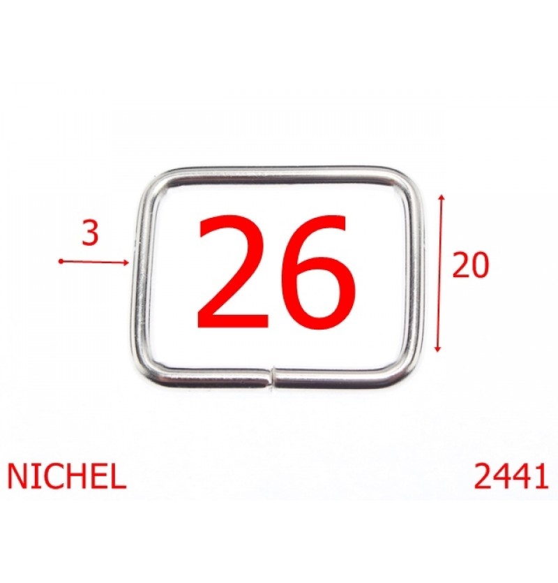 2441/INEL DREPTUNGHIULAR 40 MM ANTIC-26-mm-3-nichel--3L5-3K3--