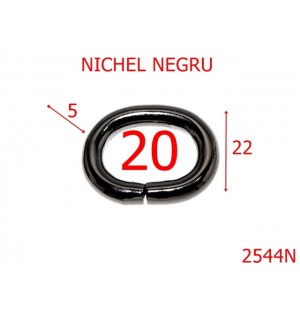 2544N/INEL OVAL-20-mm-5-nichel negru---3J3--