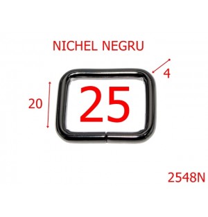 2548N/INEL DREPTUNGHIULAR-25-mm-4-nichel negru--3i1-6G6--