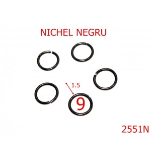2551N/INEL ROTUND-9-mm-1.5-nichel negru-4i4----P44