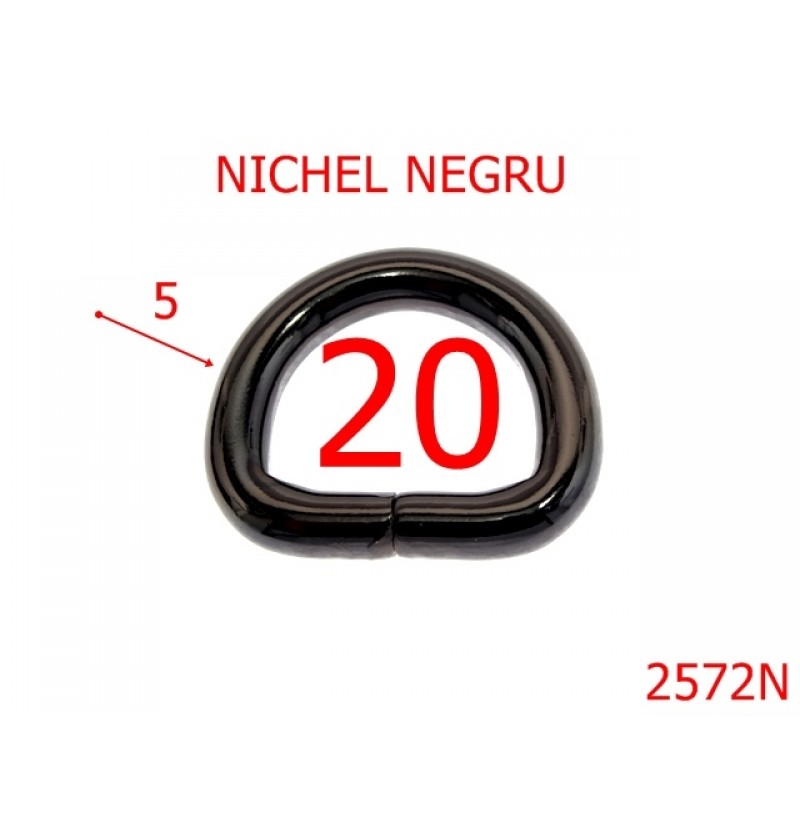 2572N/INEL-20-mm-5-NICHEL NEGRU-3D4/7J2--