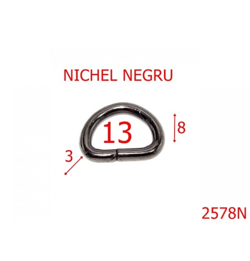 2578N/INEL-13-mm-3-NICHEL NEGRU-3F3--