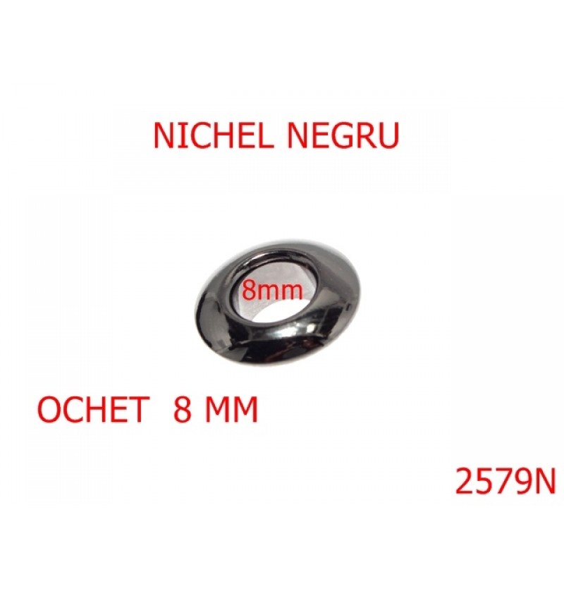 2579N/OCHET   -8-mm---NICHEL NEGRU---U44