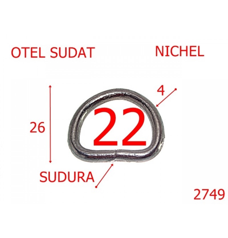 2749/INEL D-SUDAT-22-mm-4-NICHEL-3F1--