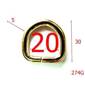 274G/INEL D  2 CM  GOLD-20-mm-5-gold-----