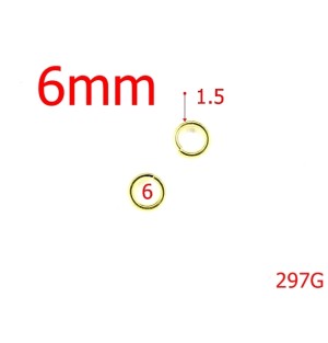 297G/INEL  O  6MM GOLD-6-mm-1.5-gold-4F6-4J4-4D6----