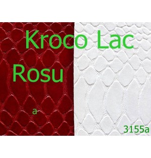 3155a/Piele artificiala Kroko Lac-1.4 ML----rosu-----