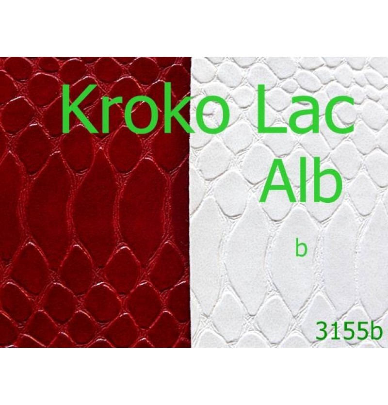 3155b/Piele artificiala Kroko Lac-1.4 ML----alb-----