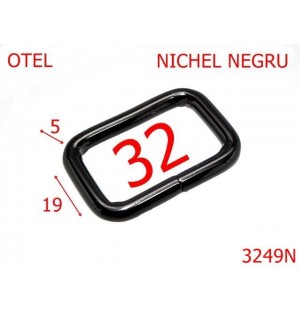3249N/INEL DREPTUNGHIULAR-32-mm-5-NICHEL NEGRU-7B5/11A4--