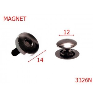 3326N/MAGNET APARENT-14-mm---nichel negru---7G4--