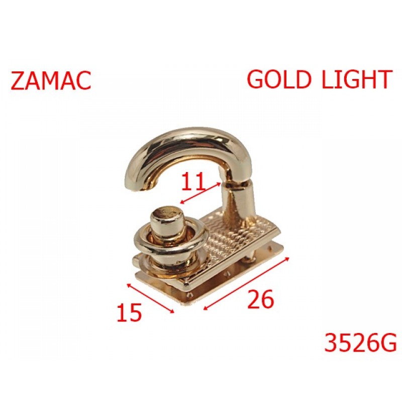 3526G/INCHIZATOARE PE OCHET-26X15-mm---gold light---2F3--
