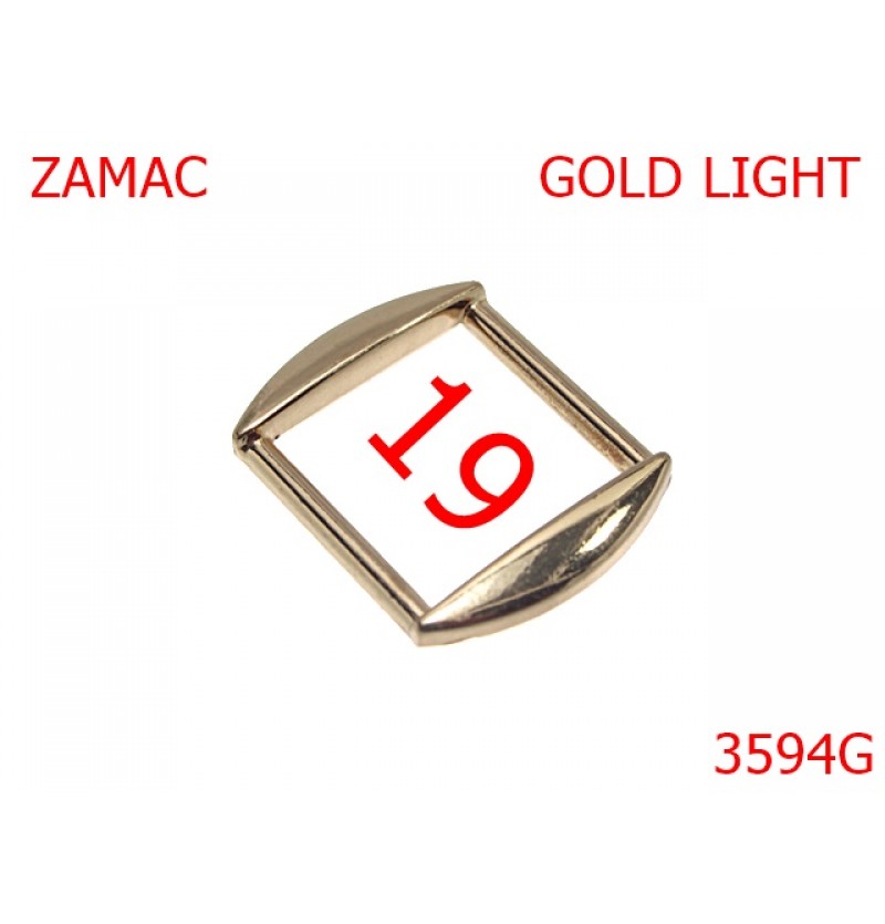 3594G/INEL DREPTUNGHIULAR  1.9   CM-19-mm---gold light---3J3--