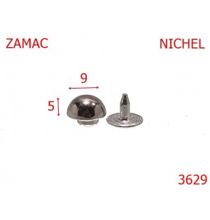 3629/BUMB SEMISFERIC-9-mm---NICHEL-10B25--