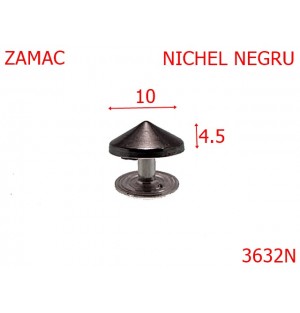 3632N/ORNAMENT CONIC -10-mm---NICHEL NEGRU-9D27--