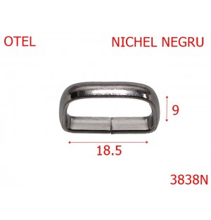 3838N/TRECERE PAFTA-18.5-mm---nichel negru---1B6--