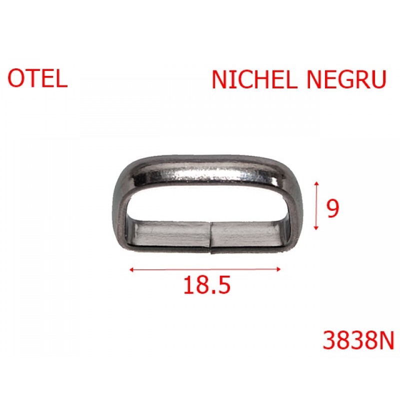 3838N/TRECERE PAFTA-18.5-mm---nichel negru---1B6--