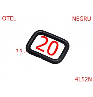 4152N/INEL DREPTUNGHIULAR-20-mm-3.3-NEGRU---