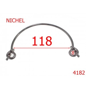 4182/Maner cu nod  pentru poseta -118-mm-zamac---nichel-----