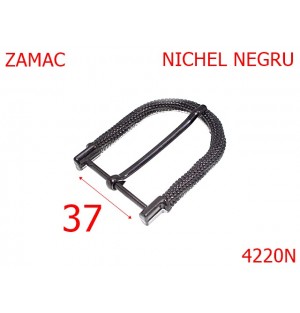 4220N/Catarama striata pentru  curea dama -37-mm-zamac--nichel negru-----