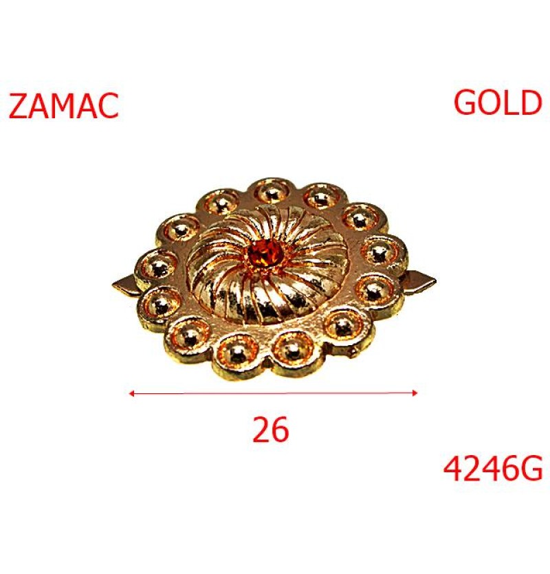 4246G/Ornament rotund marochinarie si incaltaminte-26-mm-zamac--gold       -21 B 4----