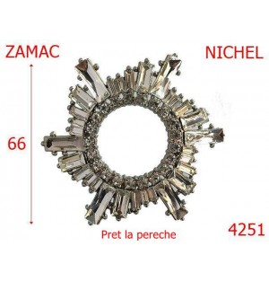 4251/Ornament rotund incaltaminte-66-mm-zamac--nichel-----