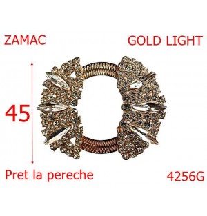 4256G/Ornament rotund incaltaminte cu pietre-45-mm-zamac--gold light-----