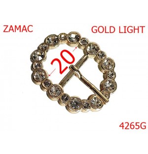 4265G/Catarama ovala marochinarie cu pietre-20-mm-zamac--gold light-----