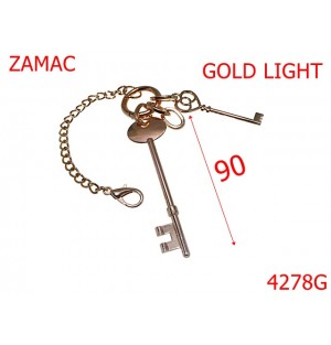 4278G/Ornament cu lant si chei -90-mm-zamac--gold light-----