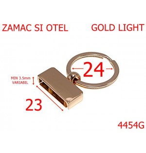 4454G/Montura si inel breloc-23-mm-zamac--gold light-----