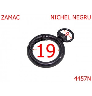 4457N/Inel carabina anti-rasucire-19-mm-zamac--nichel negru--5F3---