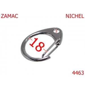 4463/Carabina pentru lant si  portchei -18-mm-zamac--nichel-----