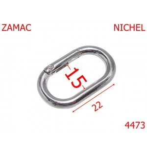 4473/Inel carabina oval pentru genti-15-mm-zamac--nichel-----