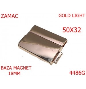 4486G/Inchizatoare dreptunghiulara baza pentru magnet-50x32-mm-zamac--gold light-----