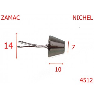 4512/Piciorus tronconic rezistent uzura-14-mm-zamac--nichel-----