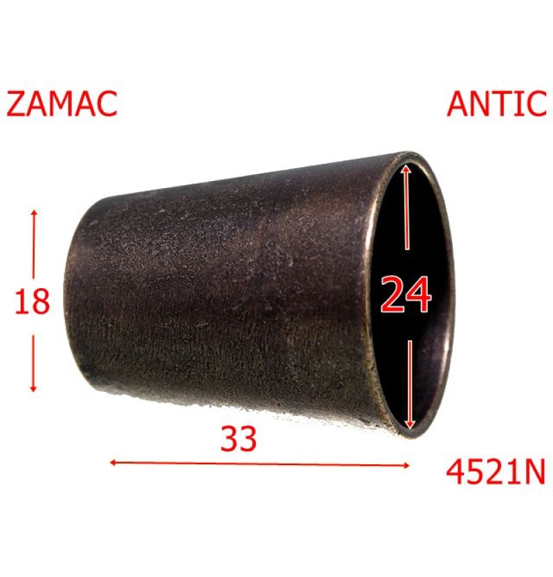 4521A/Clopotel tronconic mare-24x18x33-mm-zamac--antic-----