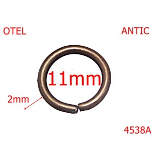4538A/Inel rotund pentru marochinarie-11-mm-otel-2-antic--4L8-4D6--7F1