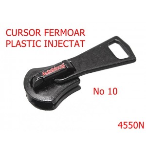4550N/Cursor pentru fermoar din plastic injectat-no10--zamac--negru-----