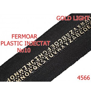 4566/Fermoar plastic injectat la metru-no10--plastic--gold light-----