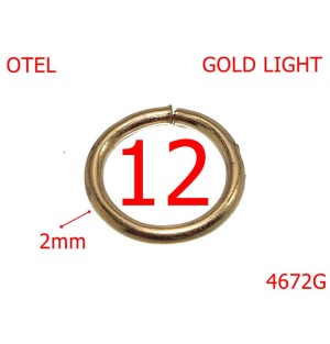 4672G/Inel rotund poseta sau geanta-12-mm-otel-2-gold light-4E.5-4G4---