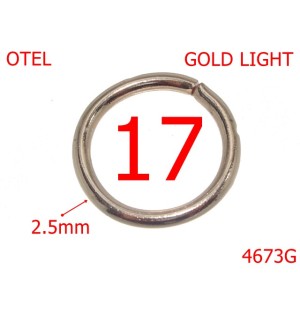 4673G/Inel rotund poseta sau geanta-17-mm-otel-2.5-gold light-4E.5-4G4---