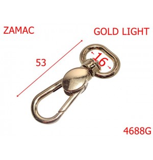 4688G/Carabina poseta  geanta sau borseta-16-mm-zamac--gold light--5i6---