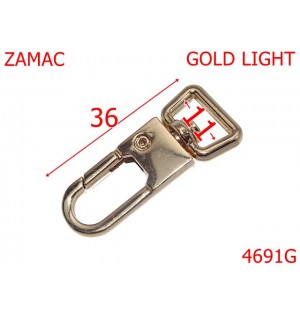 4691G/Carabina poseta  geanta sau borseta-11-mm-zamac--gold light--5J6---