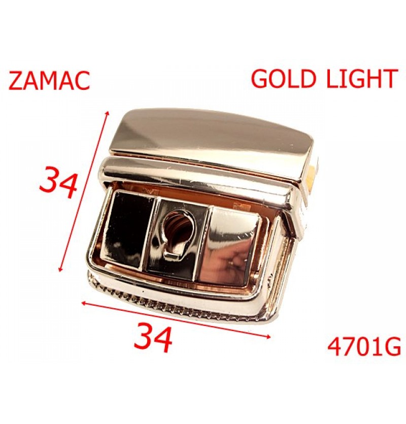 4701G/Inchizatoare borseta servieta -34x34-mm-zamac--gold light-----