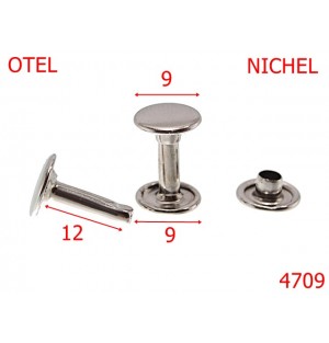 4709/Capsa rapida simpla-rivet picior lung-9-mm-otel--nichel-----