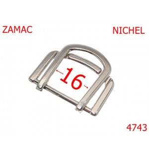 4743/Catarama cu autoblocaj pentru confectii-16-mm-zamac--nichel--MAIM---